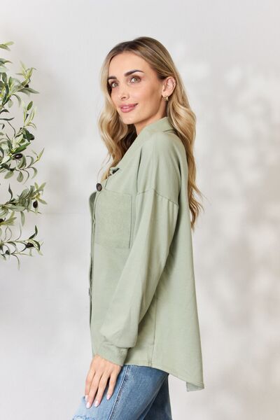 Perfect Fit Button Down Long Sleeve Top