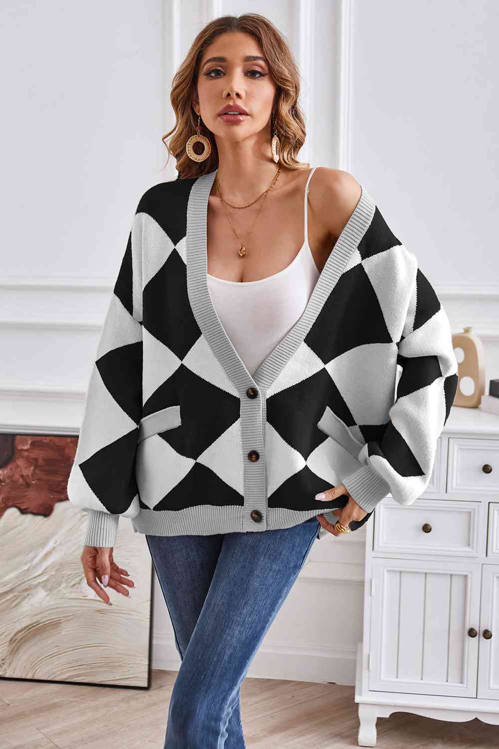 Geometric Lantern Cardigan | Multiple Colors