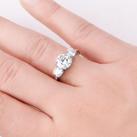 Moissanite Sterling Silver Ring