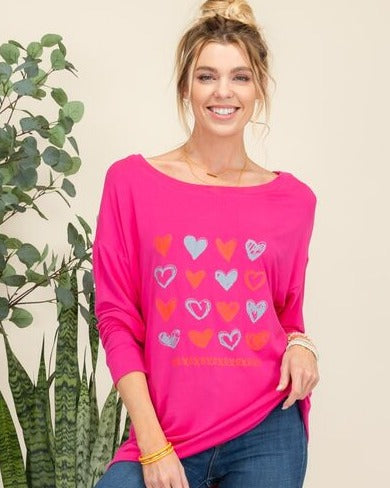 Hearts Long Sleeve Top