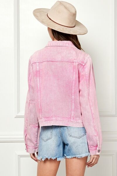 Taking Chances Cropped Denim Jacket