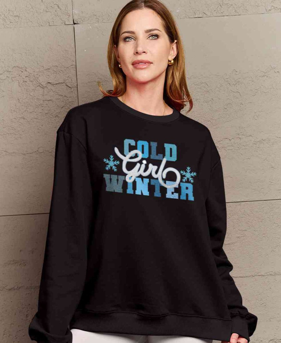 Cold Girl Winter Graphic Sweatshirt