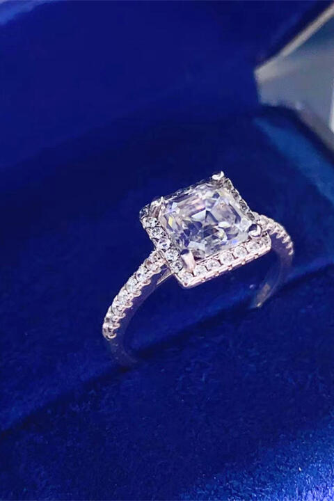 Moissanite Sterling Silver Ring