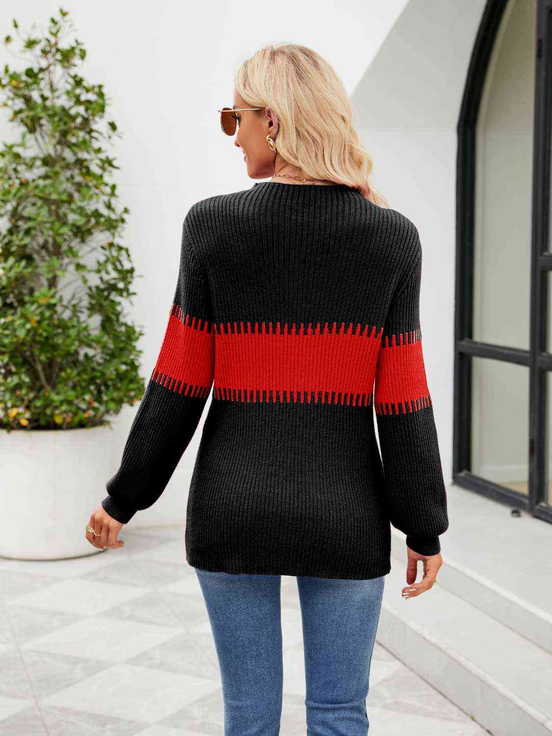 Swipe Right Contrast Sweater