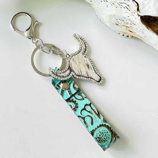 Rhinestone Bull Keychains