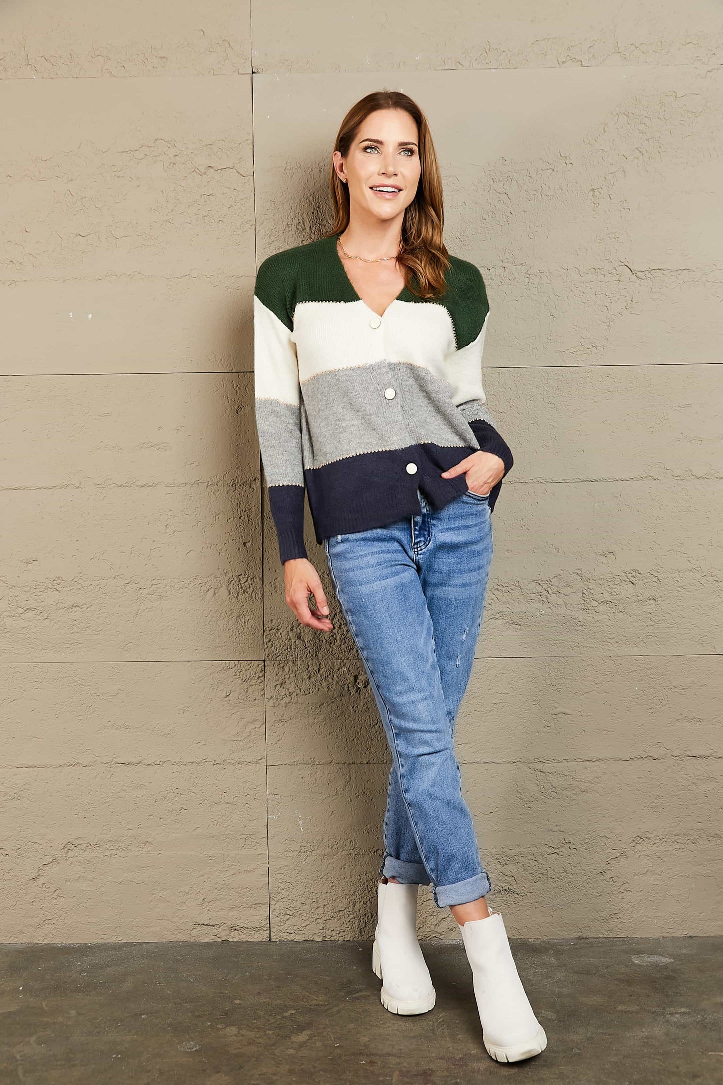 I Heart This Color Block Cardigan