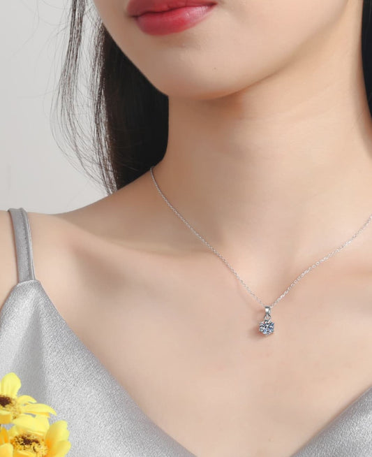 Moissanite Sterling Silver Necklace