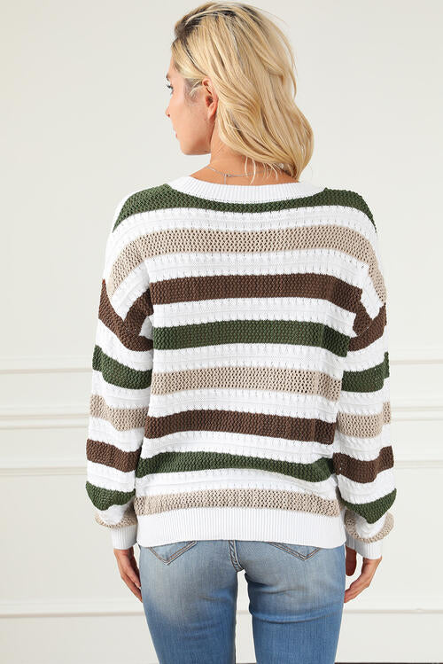 Striped Openwork Sweater