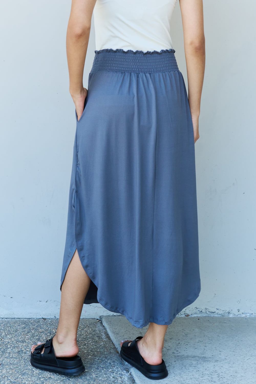 Comfort Princess High Waist Maxi Skirt | Dusty Blue