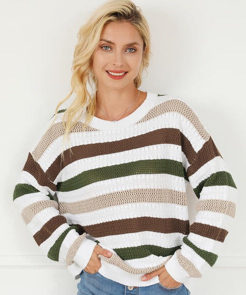 Striped Openwork Sweater