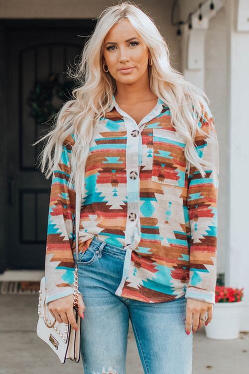 Aztec Button-Up Top