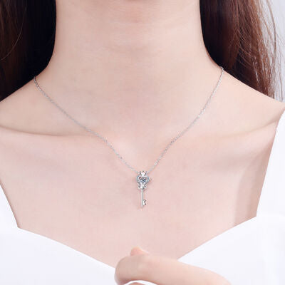 Key Moissanite Sterling Silver Necklace