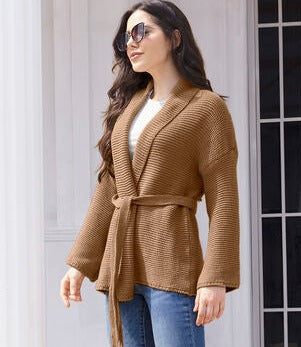 All Tied Up Open Front Cardigan