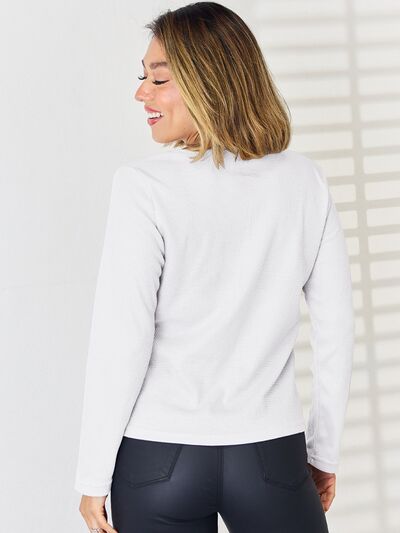 Savvy Notched Long Sleeve Top