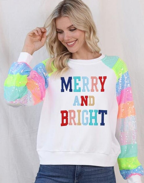 Merry & Bright Sequin Sweatshirt