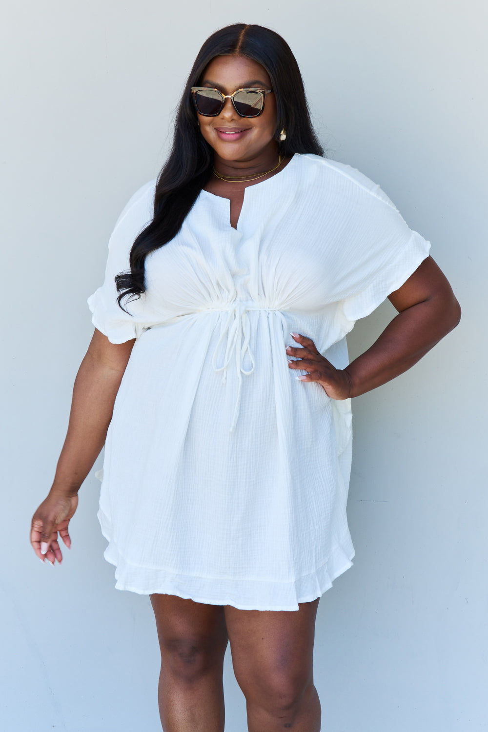 Out Of Time Ruffle Dress | White