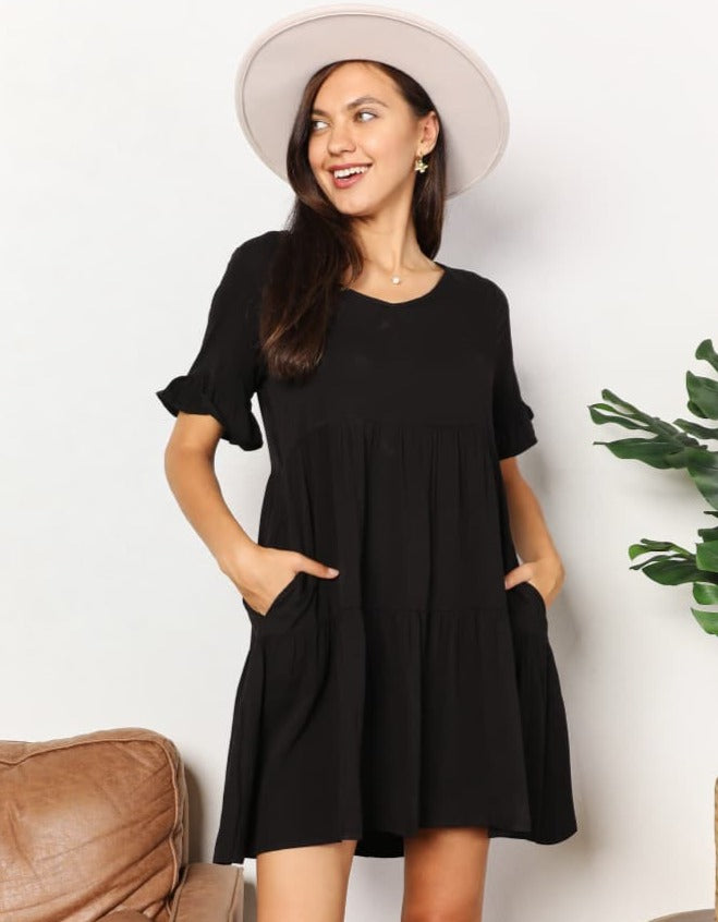 Ronnie Flounce Sleeve Tiered Dress