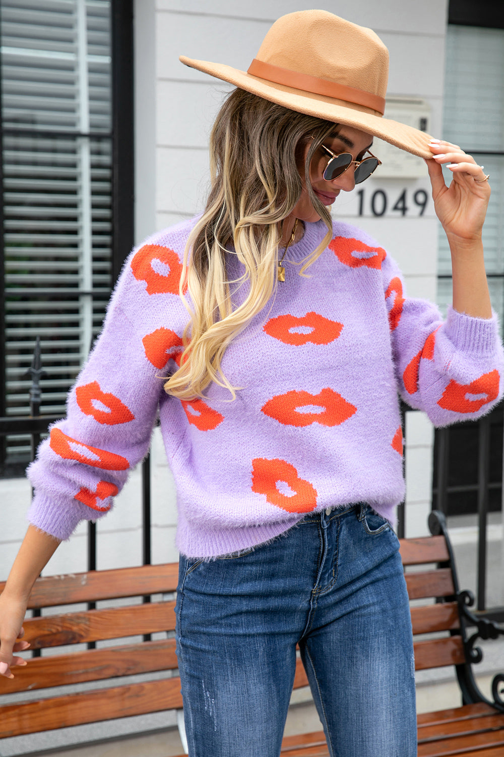 Lip Locked Fuzzy Sweater | Multiple Colors