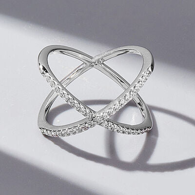 X Sterling Silver Ring