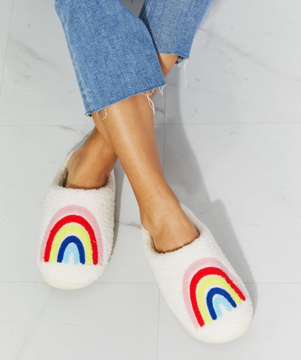 Rainbow Plush Slippers