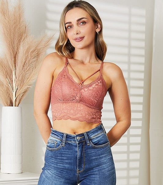 Luna Crisscross Front Lace Bralette | JadyK