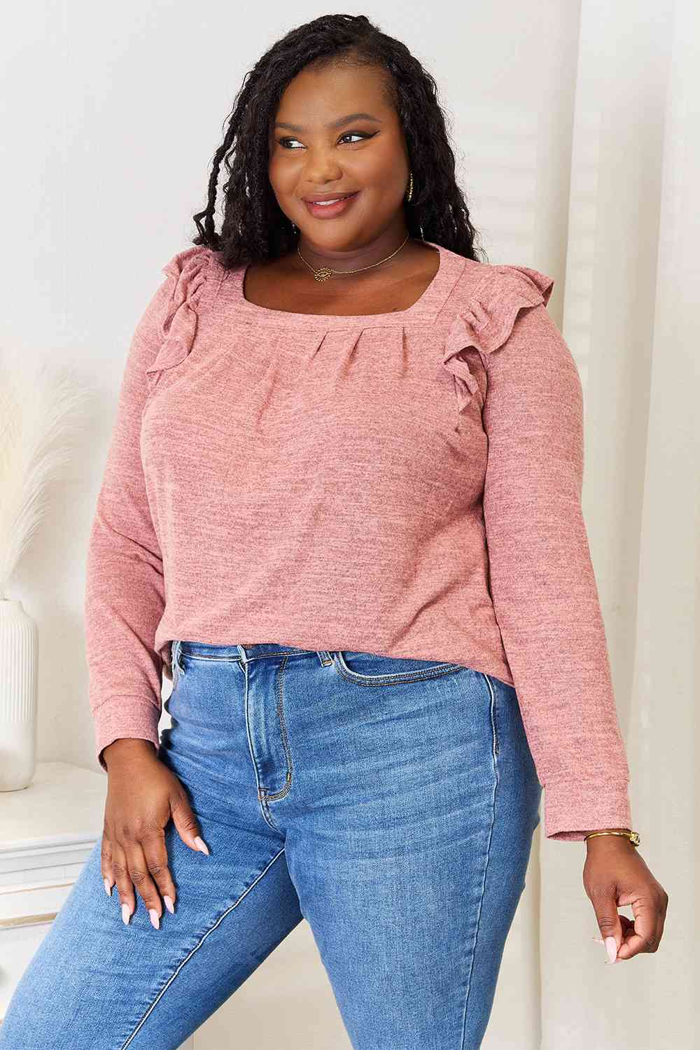 Ruffle Long Sleeve Top