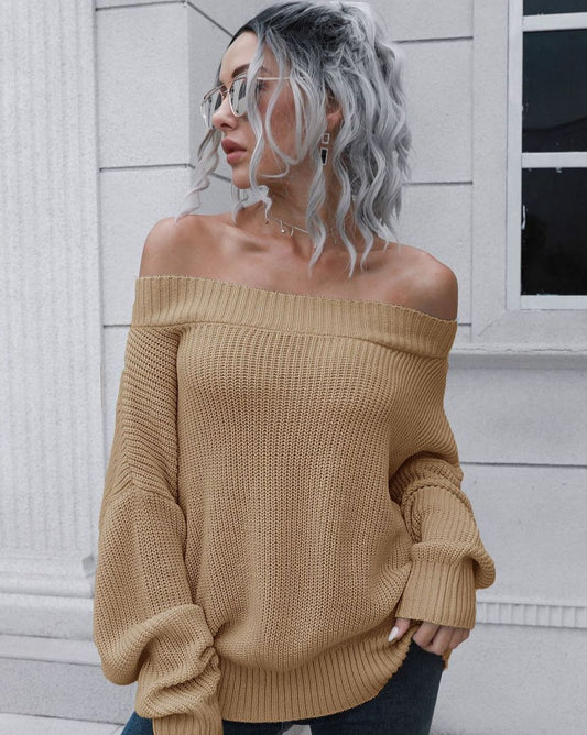 Victoria Off-Shoulder Ribbed Sweater