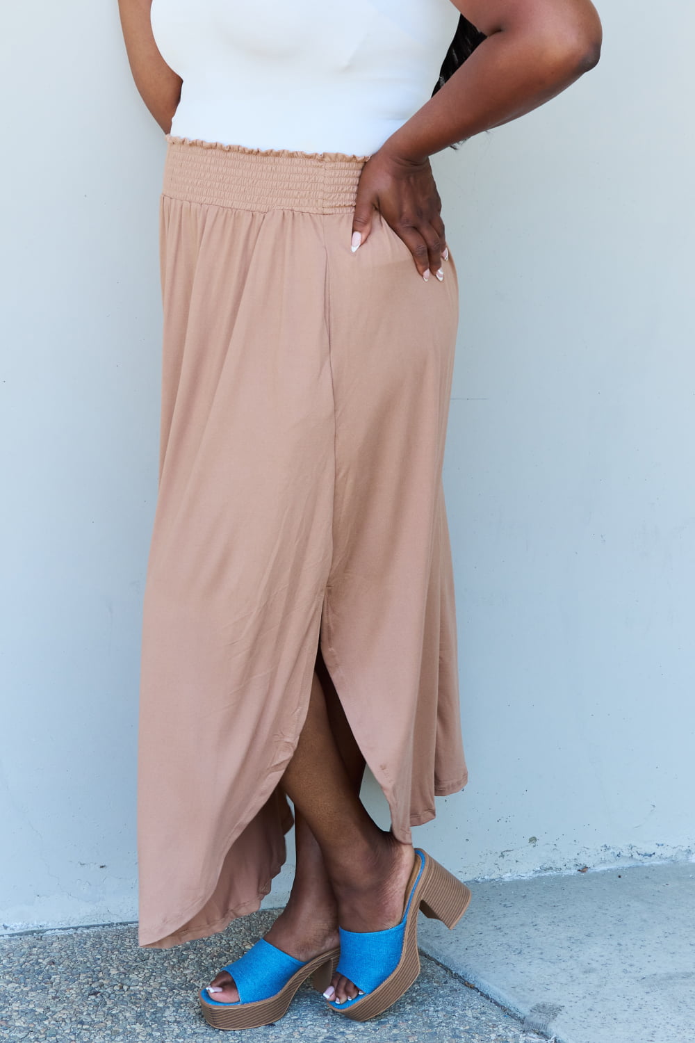 Comfort Princess High Waist Maxi Skirt | Tan