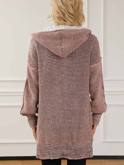 Open Front Hooded Winter Coat