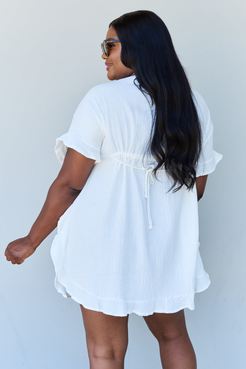 Out Of Time Ruffle Dress | White