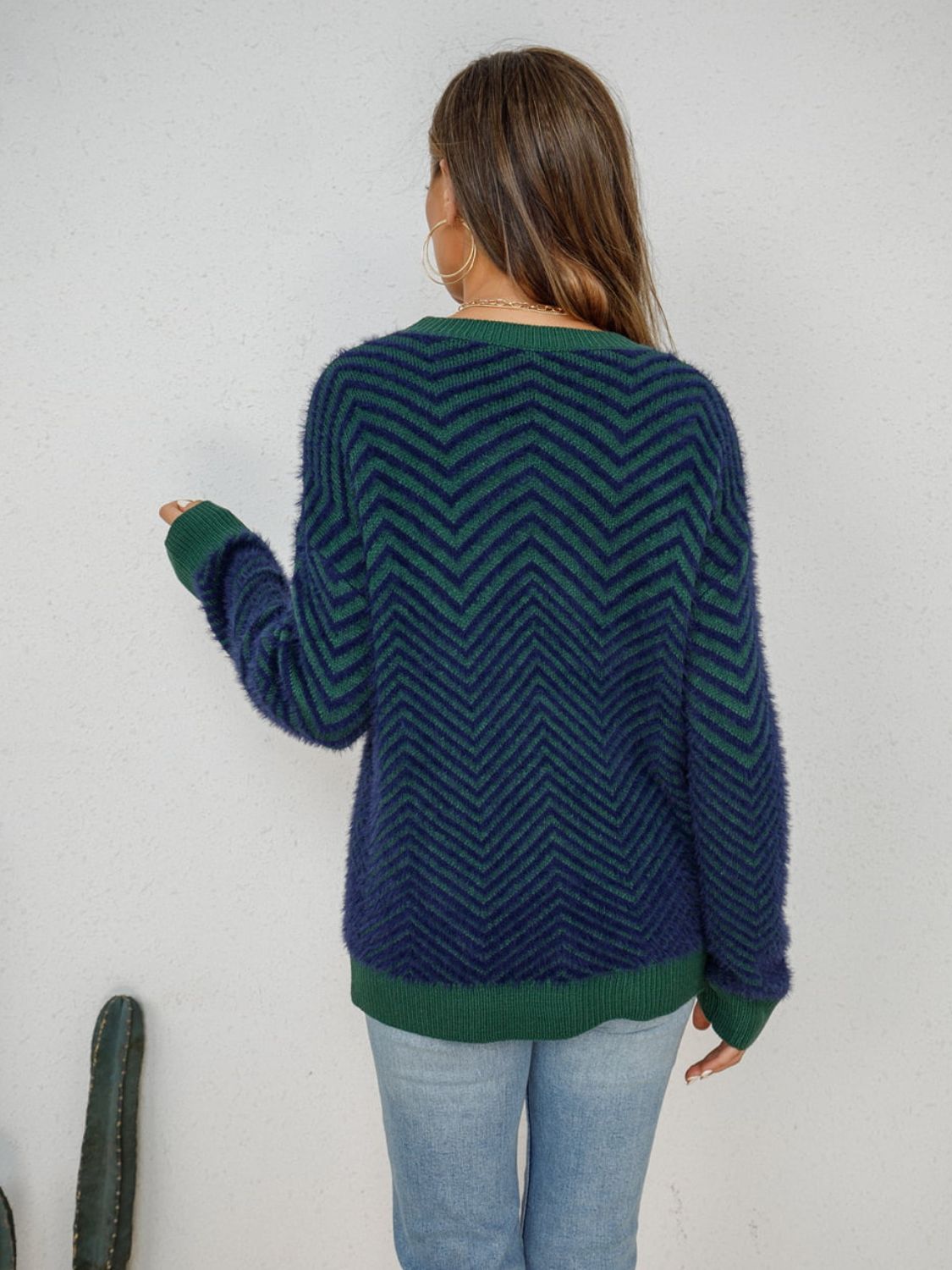 Zig Zag Long Sleeve Sweater | Multiple Colors