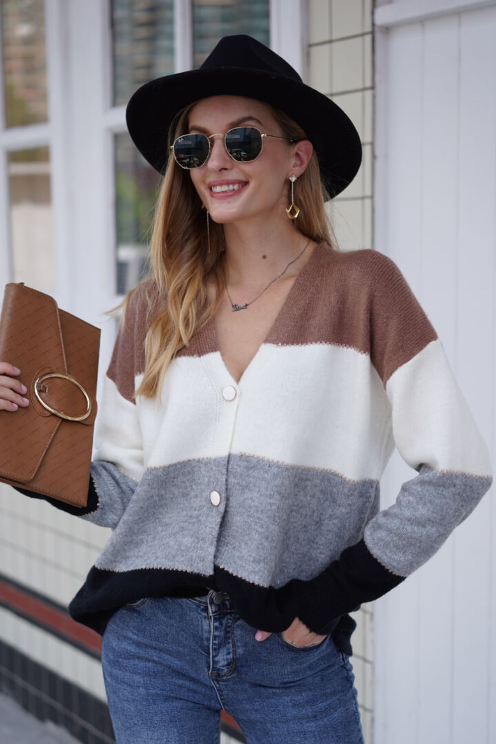 I Heart This Color Block Cardigan