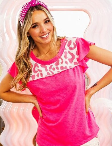 Summer in Pink Leopard Top