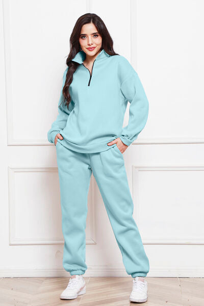 Brighten Up Half-Zip Sweatshirt & Pants Set | Multiple Colors