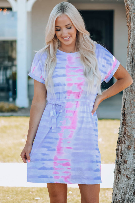 Mama & Mini Tie-Dye Belted T-Shirt Dress | Adult