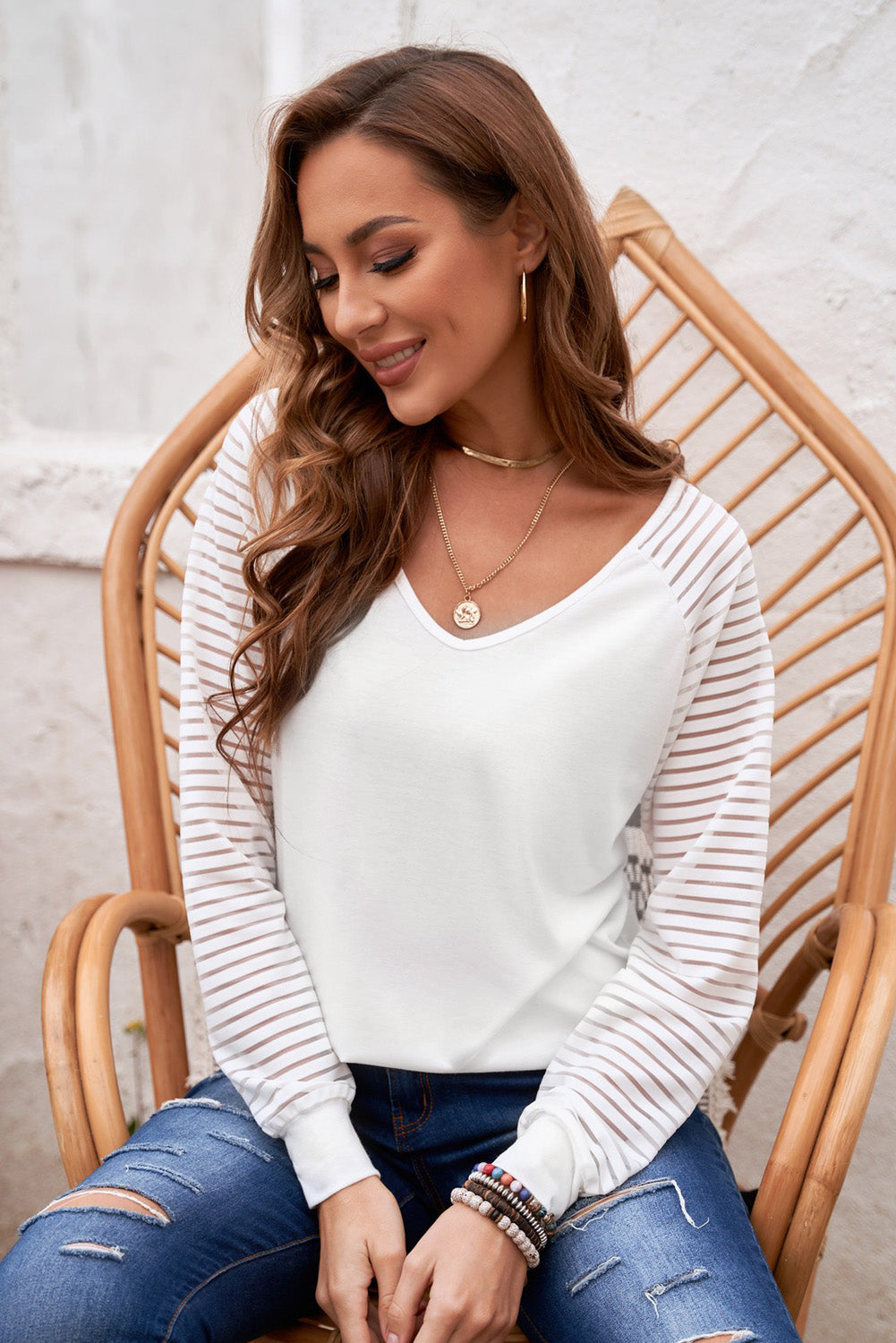 Brynleigh Sheer Striped Top | Multiple Colors