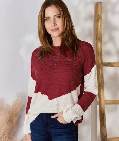 Color Block Knit Top