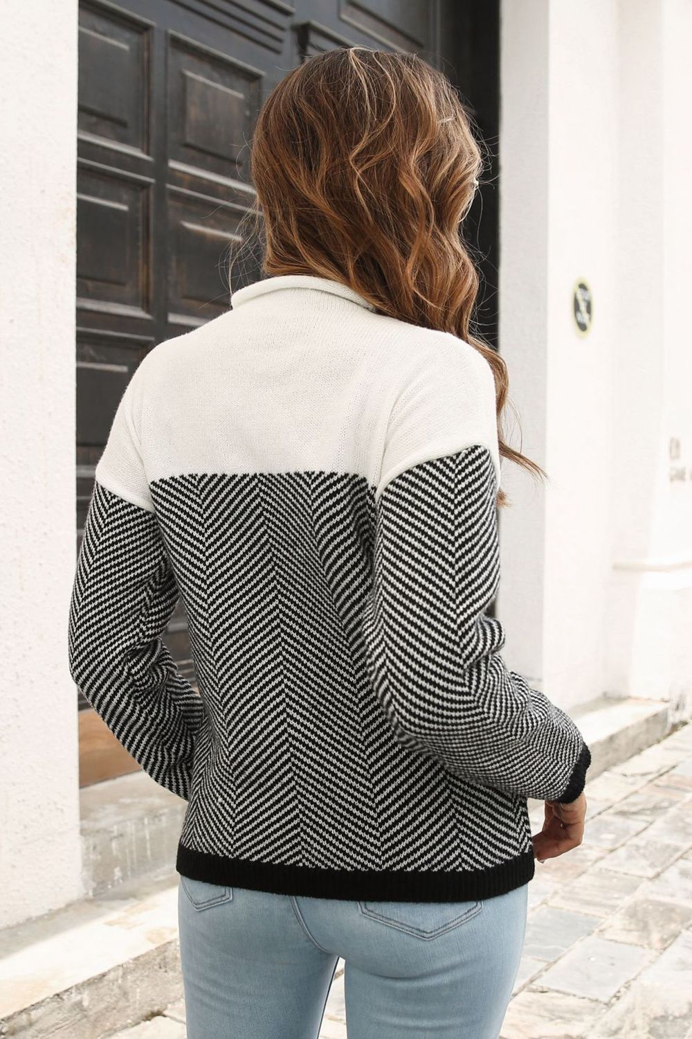 Herringbone Pullover Sweater