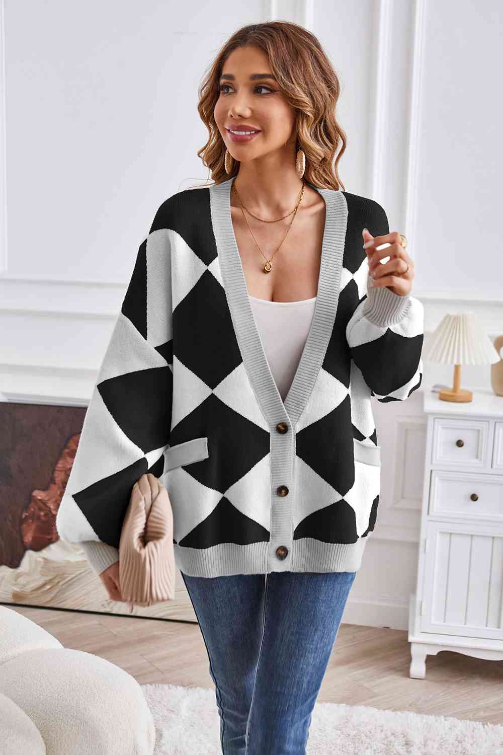 Geometric Lantern Cardigan | Multiple Colors