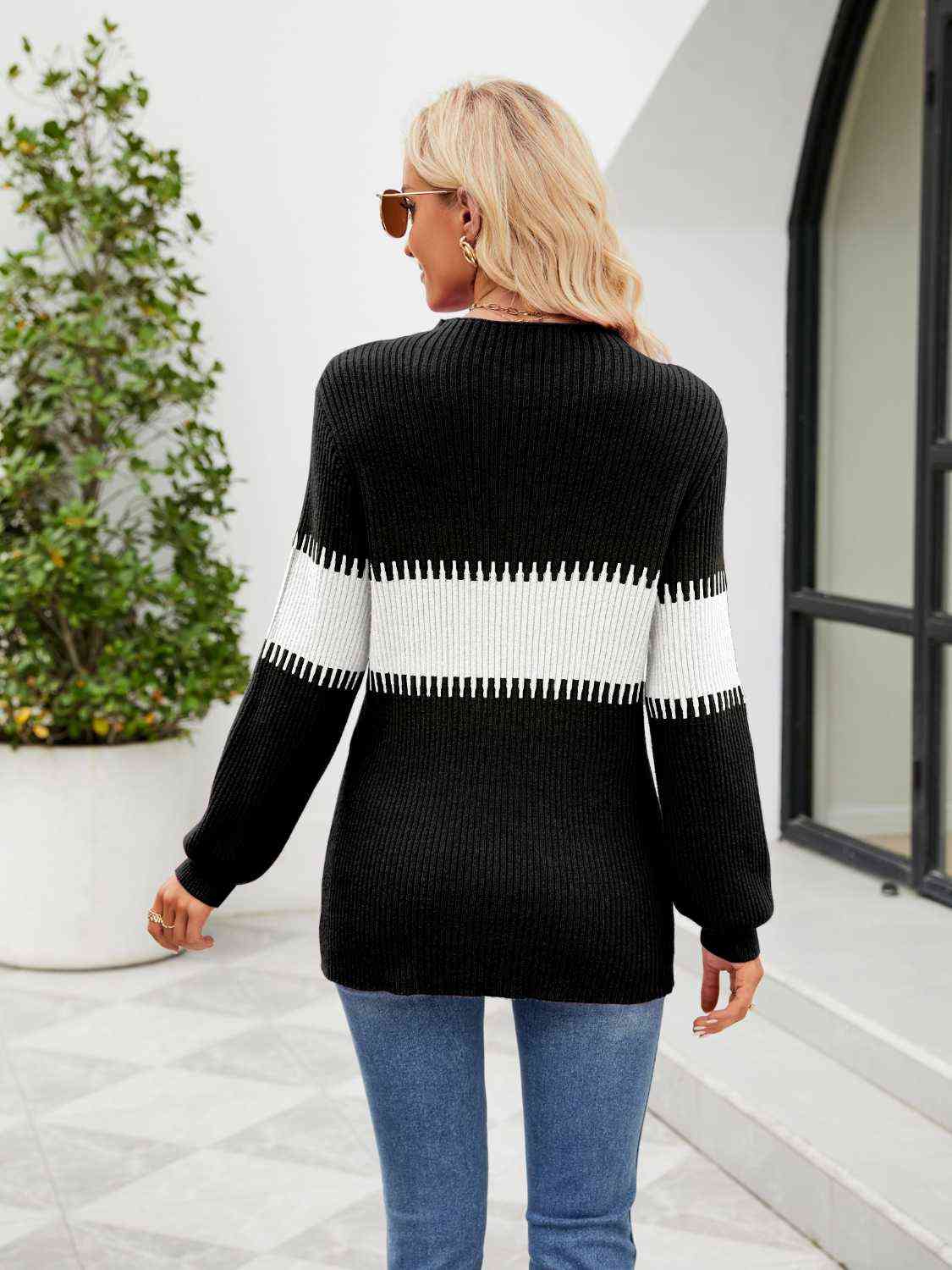 Swipe Right Contrast Sweater