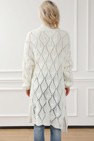 Openwork Open Front Cardigan