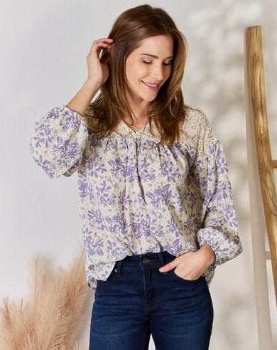 Floral & Lace Printed Blouse