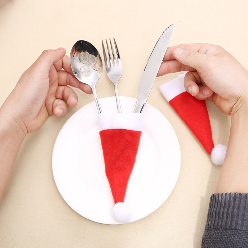 Christmas Hat Cutlery Holders | 20-Pieces