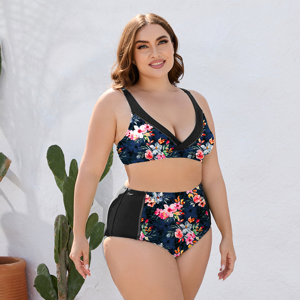 Fall For You Floral High Waist Two-Piece Swim Set