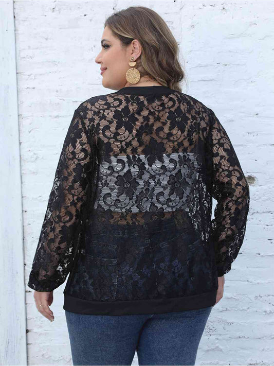 Legacy Lace Open Front Cardigan | Curvy