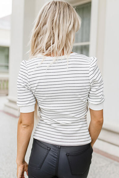 Striped Short Sleeve Top