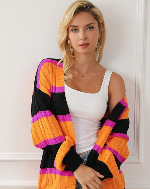 Alley Up Ribbed Striped Cardigan