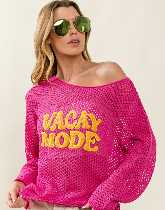 Vacay Mode Embroidered Knit Cover-Up