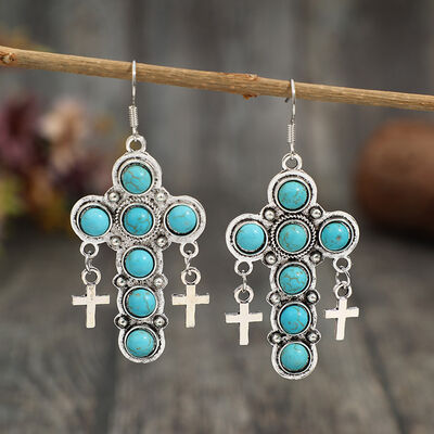 Turquoise Cross Earrings