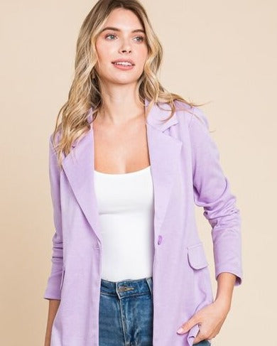 Brandy Lilac Button-Up Blazer